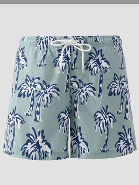 ETON Palm Tree Blue Swim Trunks in Medium
